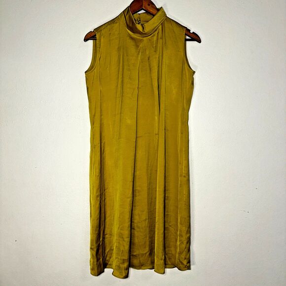 Elegant Mustard Sleeveless Dress - Picture 1 of 11